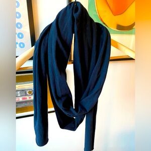 RLX Ralph Lauren Sport Activewear Athleisure Long Cotton Jersey Scarf Navy Blue